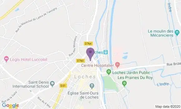 Localisation Crédit Agricole Agence de Loches