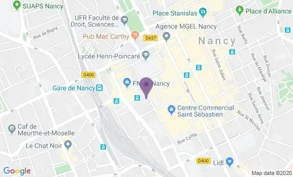Localisation Crédit Agricole Agence de Nancy Maginot
