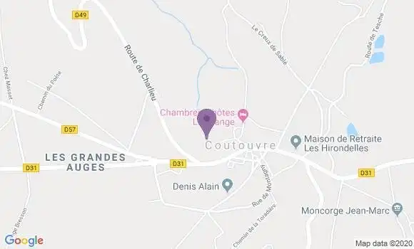 Localisation Crédit Agricole Agence de Coutouvre