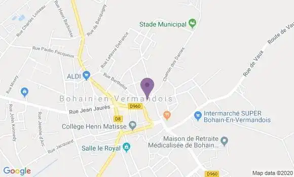 Localisation Crédit Agricole Agence de Bohain en Vermandois