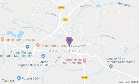 Localisation Crédit Agricole Agence de Soufflenheim