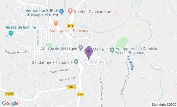 Localisation Crédit Agricole Agence de Gréasque