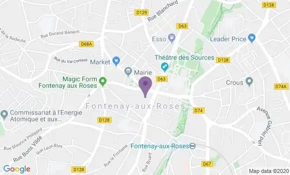 Localisation Crédit Agricole Agence de Fontenay aux Roses