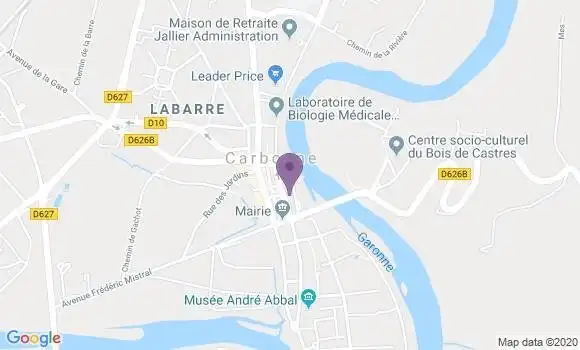 Localisation Crédit Agricole Agence de Carbonne