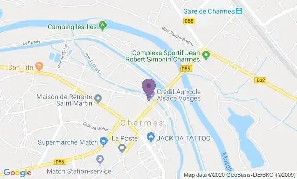 Localisation Crédit Agricole Agence de Charmes