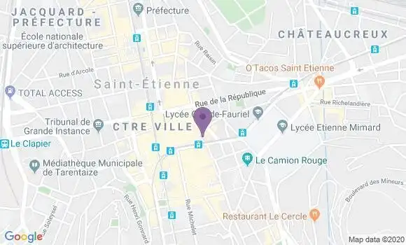 Localisation Crédit Agricole Agence de Saint Etienne Libération