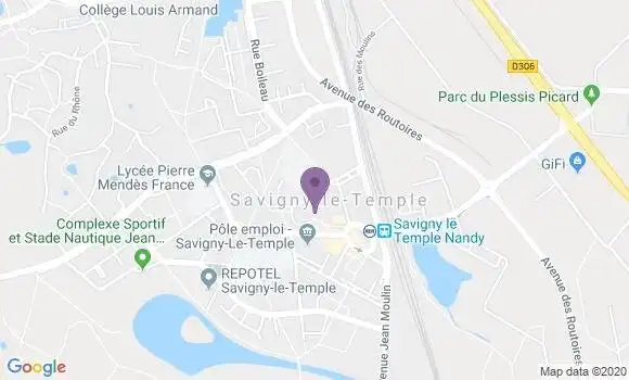 Localisation Crédit Agricole Agence de Savigny le Temple