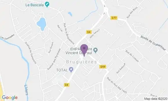 Localisation Crédit Agricole Agence de Bruguières