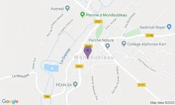 Localisation Crédit Agricole Agence de Mondoubleau