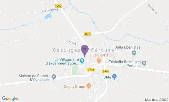 Localisation Crédit Agricole Agence de Bazouges la Pérouse