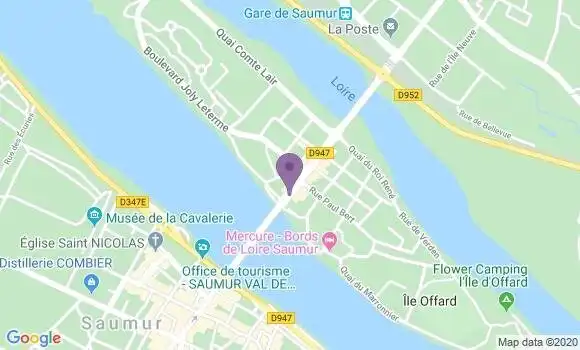 Localisation Crédit Agricole Agence de Saumur les Ponts