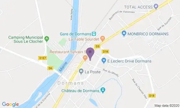 Localisation Crédit Agricole Agence de Dormans
