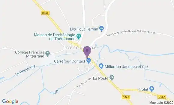 Localisation Crédit Agricole Agence de Thérouanne