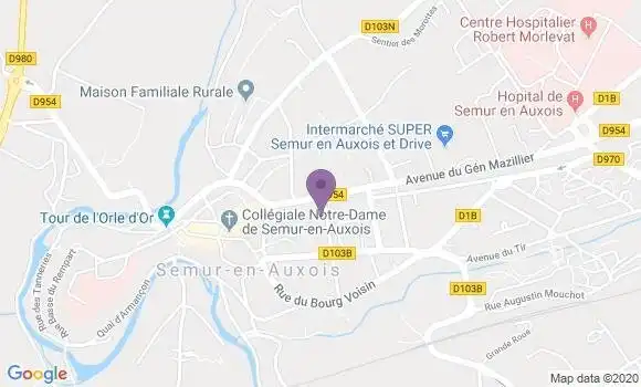 Localisation Crédit Agricole Agence de Semur en Auxois