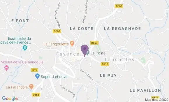 Localisation Crédit Agricole Agence de Fayence