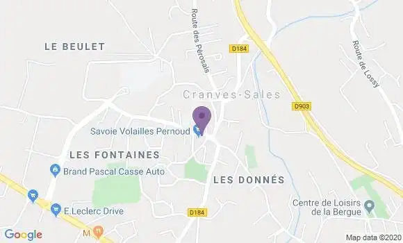 Localisation Crédit Agricole Agence de Cranves Sales