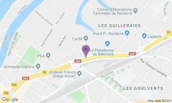 Localisation LCL Agence de Nanterre Guilleraies