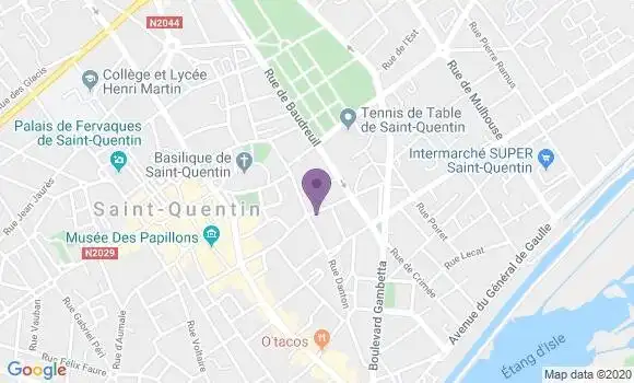 Localisation Crédit Agricole Agence de Banque Privée de Saint Quentin