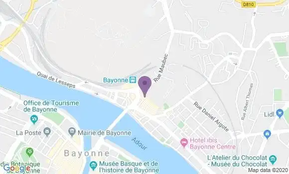 Localisation Crédit Agricole Agence de Bayonne Saint Esprit