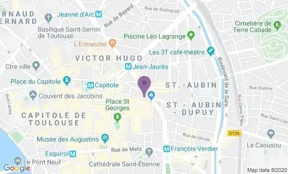 Localisation Crédit Agricole Agence de Toulouse Carnot