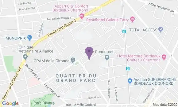 Localisation LCL Agence de Bordeaux Cité Grand Parc