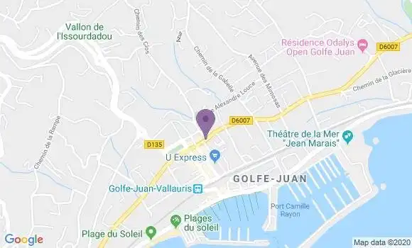 Localisation Crédit Agricole Agence de Golfe Juan