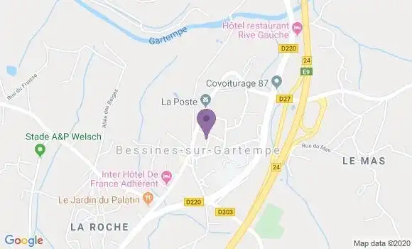 Localisation Crédit Agricole Agence de Bessines