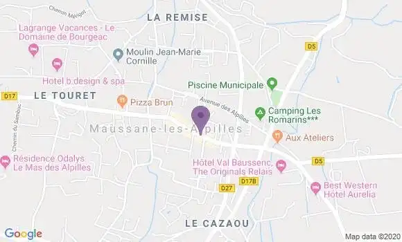 Localisation Crédit Agricole Agence de Maussane les Alpilles