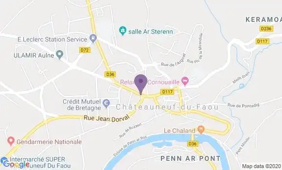 Localisation Crédit Agricole Agence de Châteauneuf du Faou