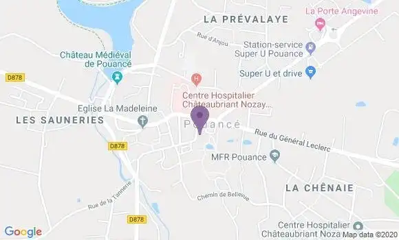 Localisation Crédit Agricole Agence de Pouancé