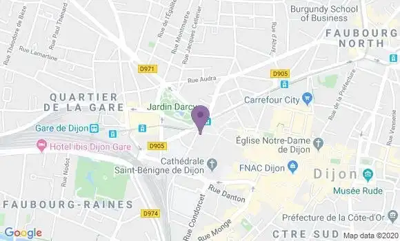 Localisation Crédit Agricole Agence de Dijon Darcy