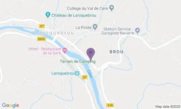 Localisation Crédit Agricole Agence de Laroquebrou