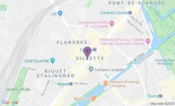 Localisation LCL Agence de Paris Flandre