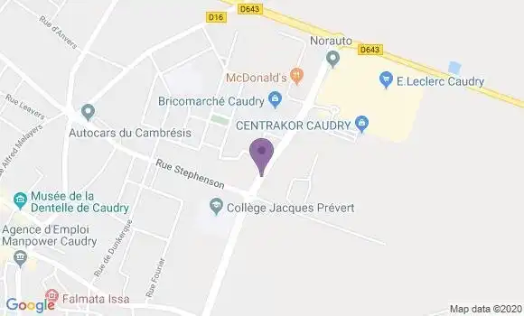 Localisation Crédit Agricole Agence de Caudry Leclerc