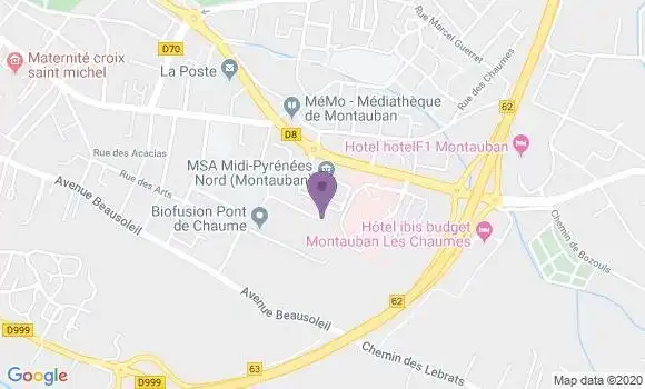 Localisation Crédit Agricole Agence de Montauban Beausoleil