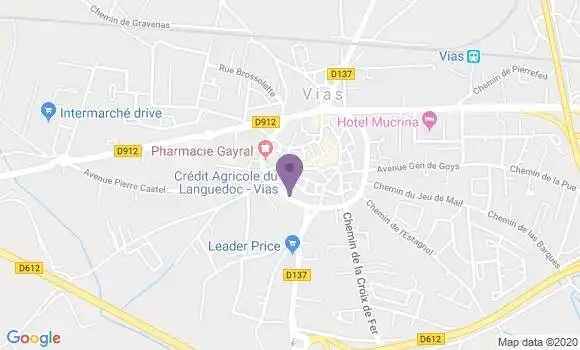 Localisation Crédit Agricole Agence de Vias