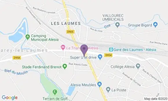 Localisation Crédit Agricole Agence de Venarey les Laumes
