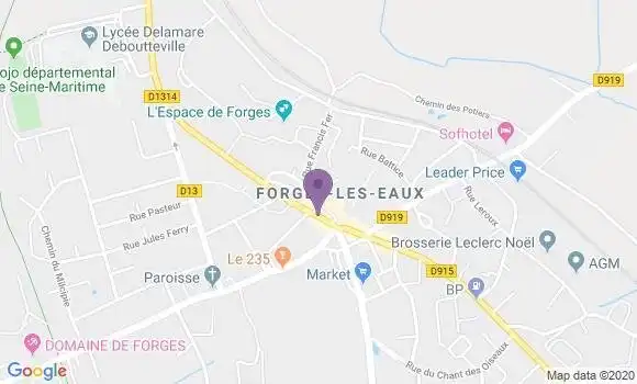 Localisation Crédit Agricole Agence de Forges les Eaux