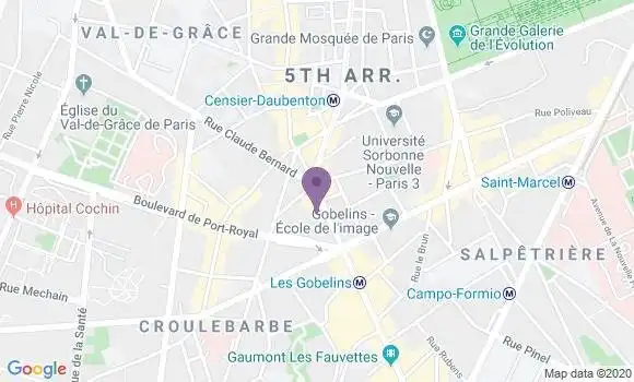 Localisation Crédit Agricole Agence de Paris Gobelins