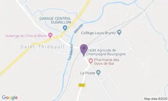 Localisation Crédit Agricole Agence de Bourmont