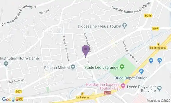 Localisation LCL Agence de Toulon Brunet