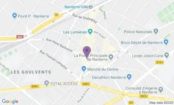 Localisation Crédit Agricole Agence de Nanterre Ville