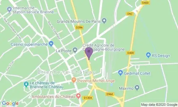 Localisation Crédit Agricole Agence de Brienne le Château