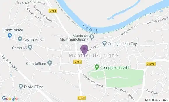 Localisation Crédit Agricole Agence de Montreuil Juigné