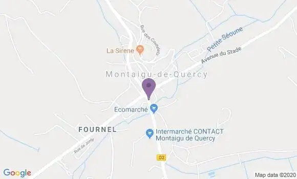 Localisation Crédit Agricole Agence de Montaigu de Quercy
