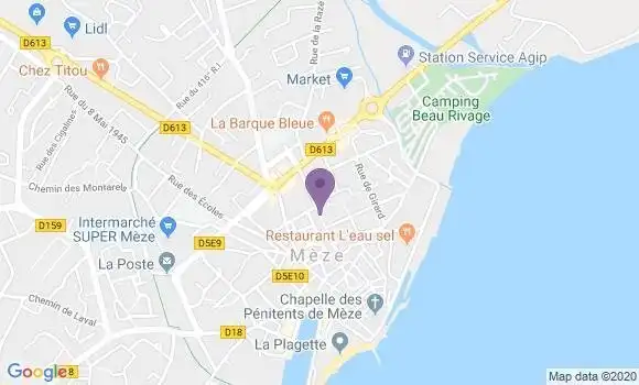 Localisation LCL Agence de Mèze