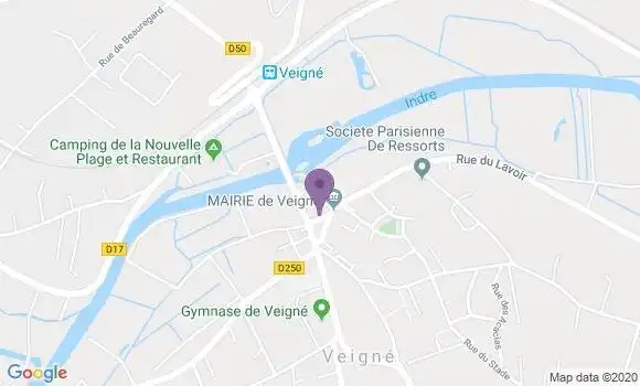 Localisation Crédit Agricole Agence de Veigné