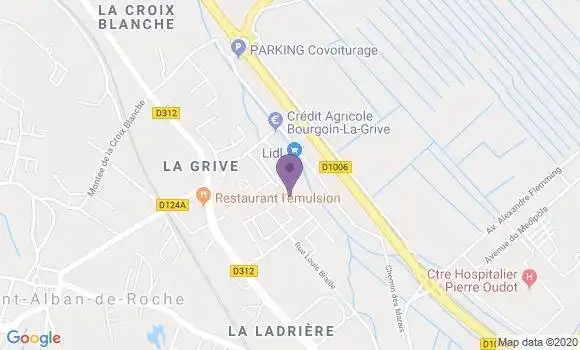 Localisation Crédit Agricole Agence de Bourgoin Jallieu la Grive
