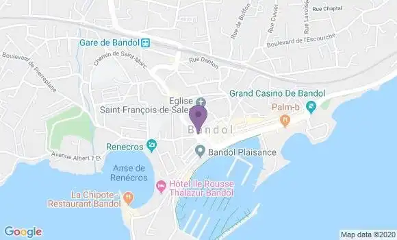 Localisation Crédit Agricole Agence de Bandol