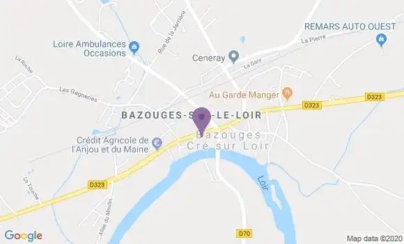 Localisation Crédit Agricole Agence de Bazouges